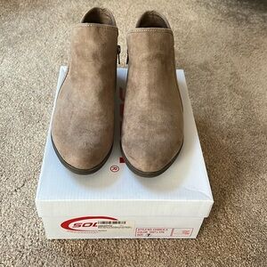 Taupe Faux Suede Booties